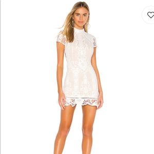 Brianna Open Back Dress in White (Superdown)